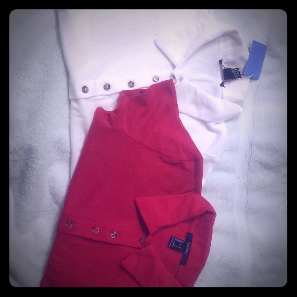 Polo crop tops red and white